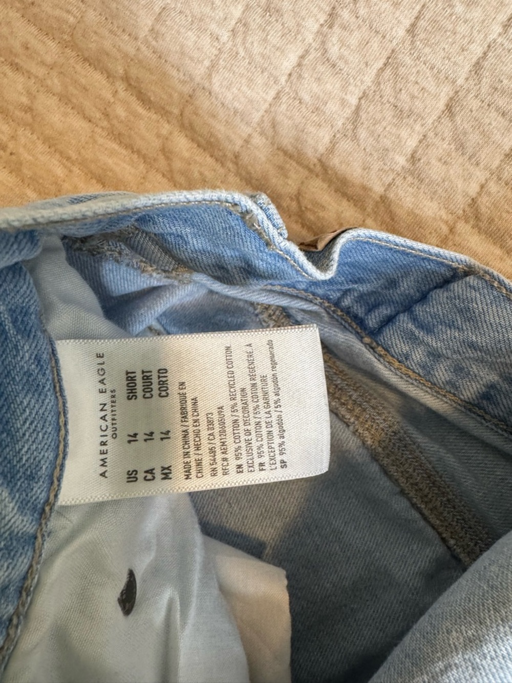 American Eagle Outfitters Light Blue Distressed skater Wide-Leg Jeans - Picture 3 of 4